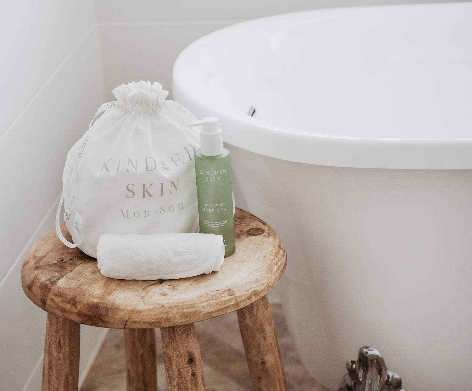 kindred skincare bundles all products in australian woman bathroom getting the basics rights with skin hygiene monday to sunday laundry bag with bamboo antibacterial face towels and deep sea gel cleanser bath